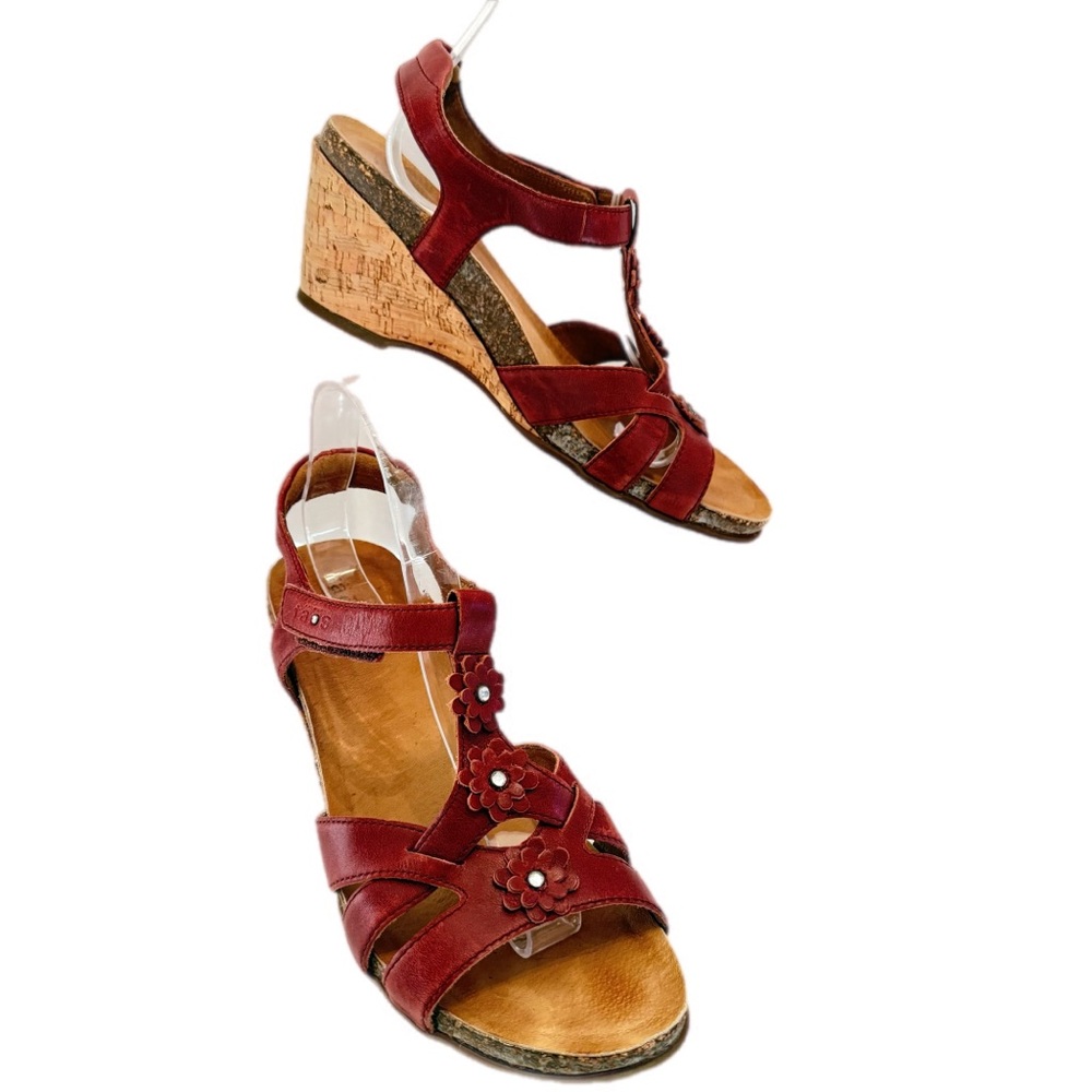 Taos Passion Flower Wedge Sandals Cork Heel Career Casual Comfortable